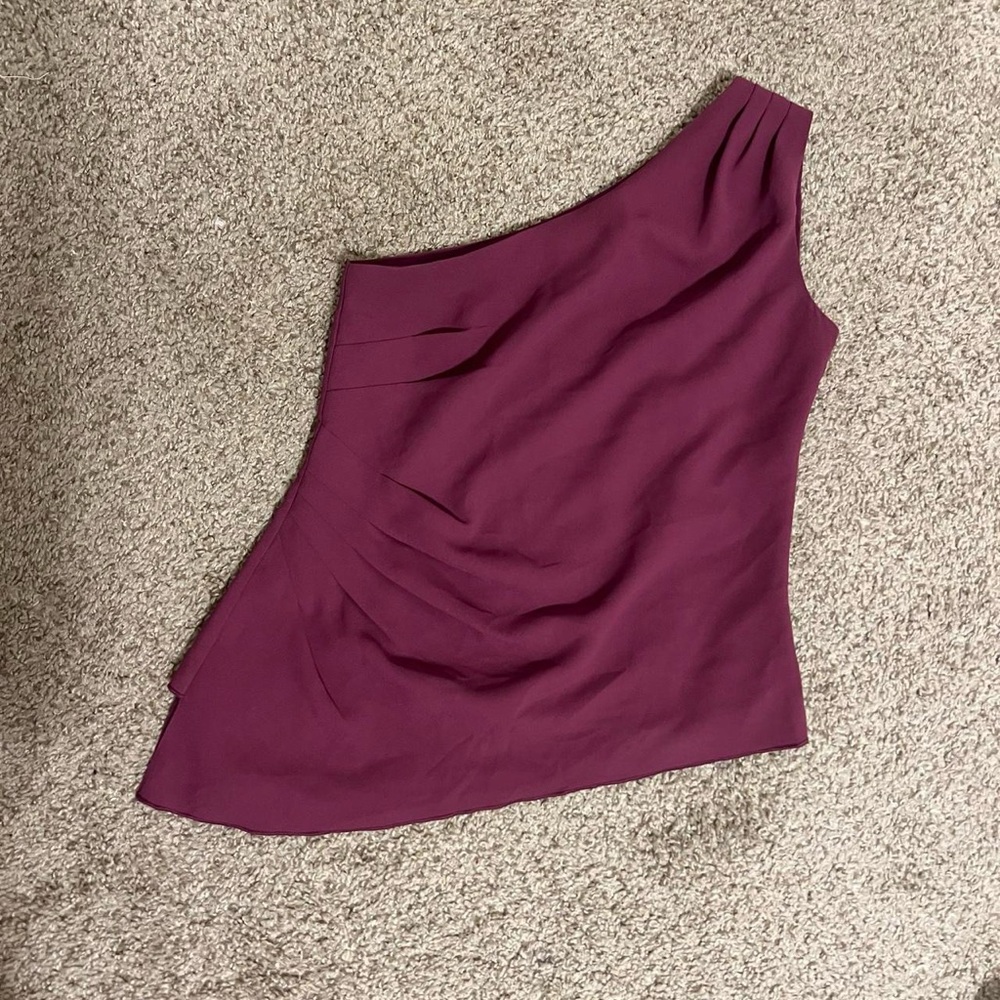 White House Black Market One-Shoulder Dress in Rich Purple